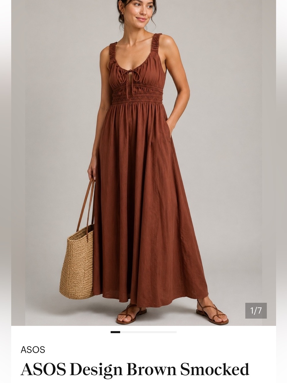 ASOS Design Brown Midi dress